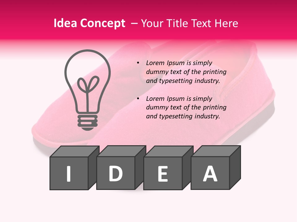 Lady Pink Slippers With Soft Shadow On White Background PowerPoint Template
