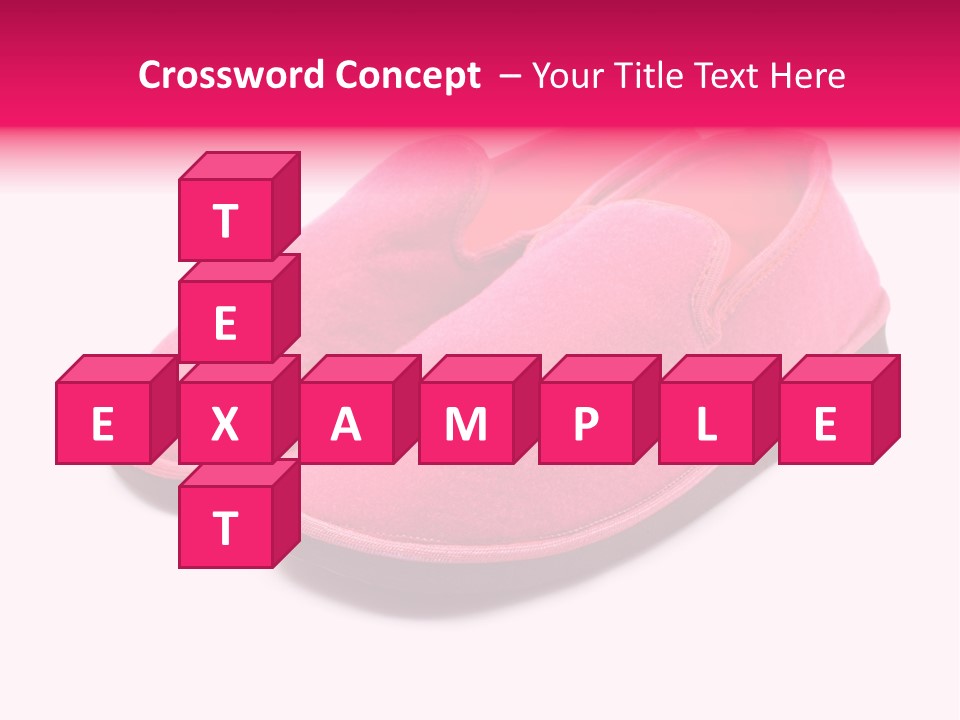 Lady Pink Slippers With Soft Shadow On White Background PowerPoint Template