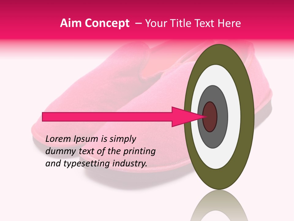 Lady Pink Slippers With Soft Shadow On White Background PowerPoint Template