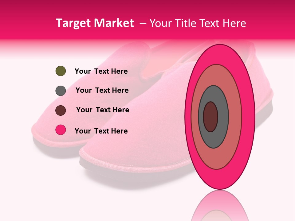 Lady Pink Slippers With Soft Shadow On White Background PowerPoint Template