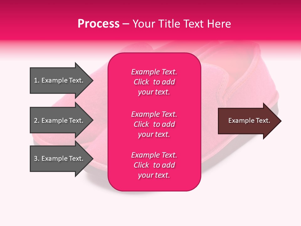 Lady Pink Slippers With Soft Shadow On White Background PowerPoint Template