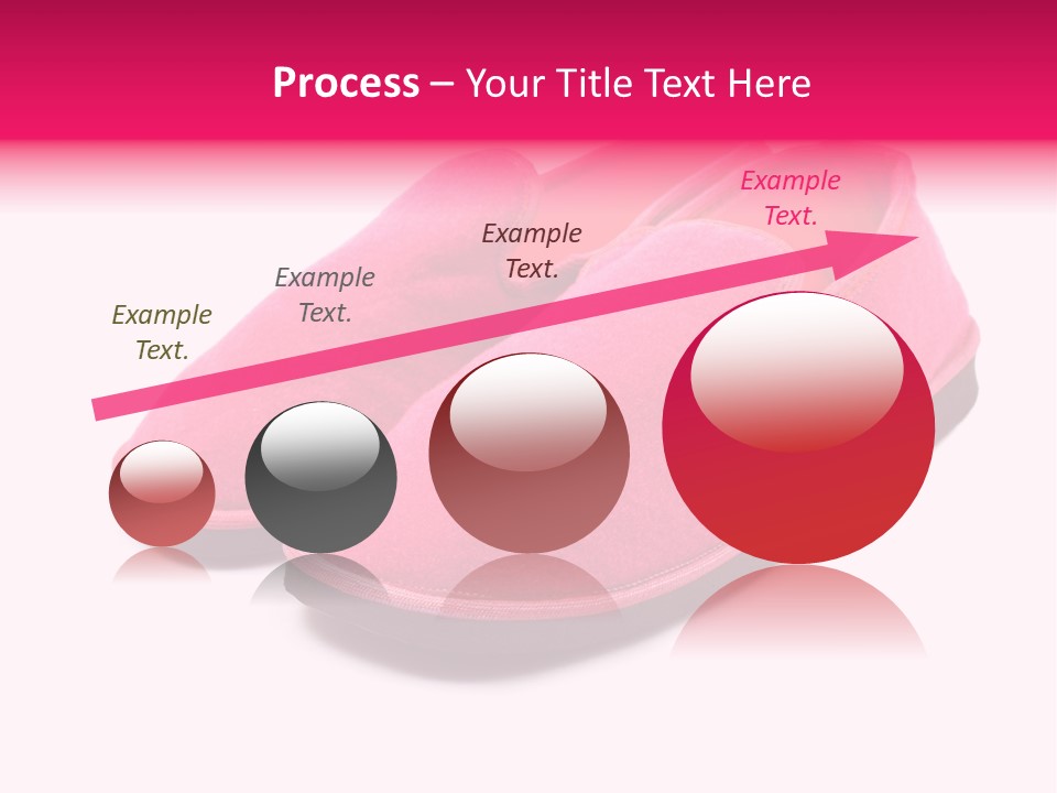 Lady Pink Slippers With Soft Shadow On White Background PowerPoint Template