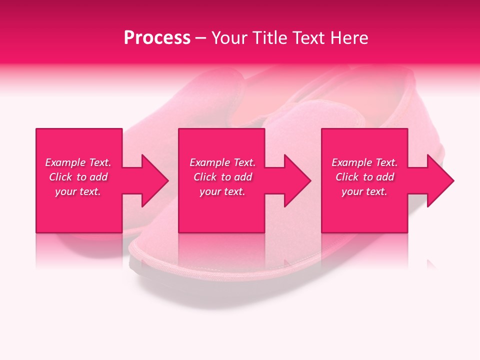 Lady Pink Slippers With Soft Shadow On White Background PowerPoint Template