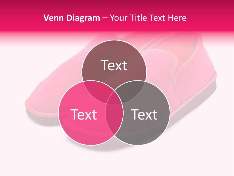 Lady Pink Slippers With Soft Shadow On White Background PowerPoint Template