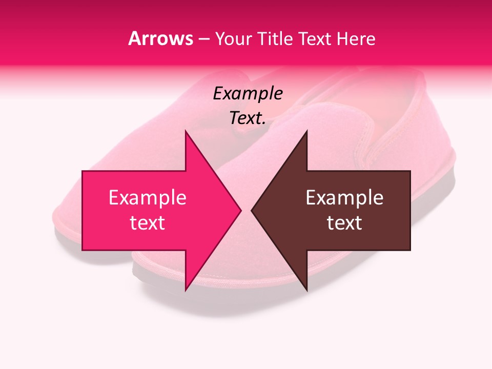 Lady Pink Slippers With Soft Shadow On White Background PowerPoint Template