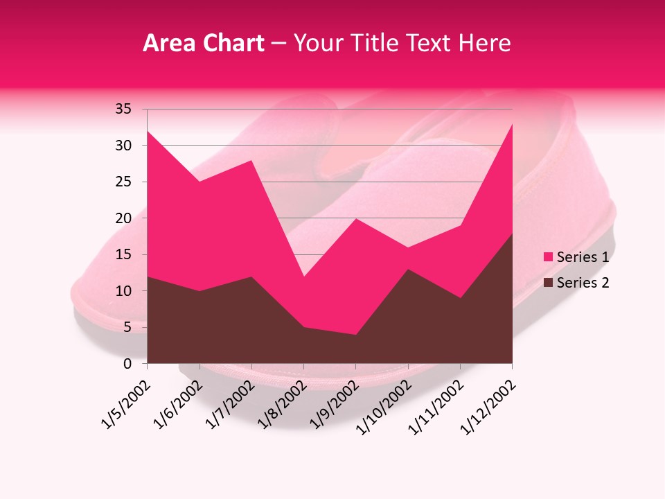 Lady Pink Slippers With Soft Shadow On White Background PowerPoint Template