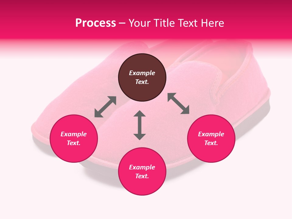 Lady Pink Slippers With Soft Shadow On White Background PowerPoint Template