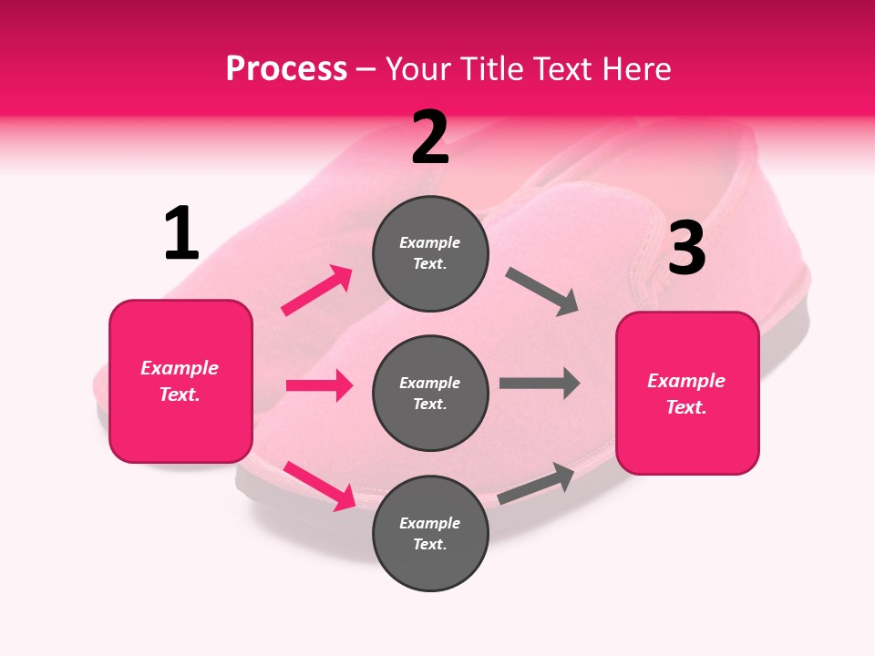 Lady Pink Slippers With Soft Shadow On White Background PowerPoint Template