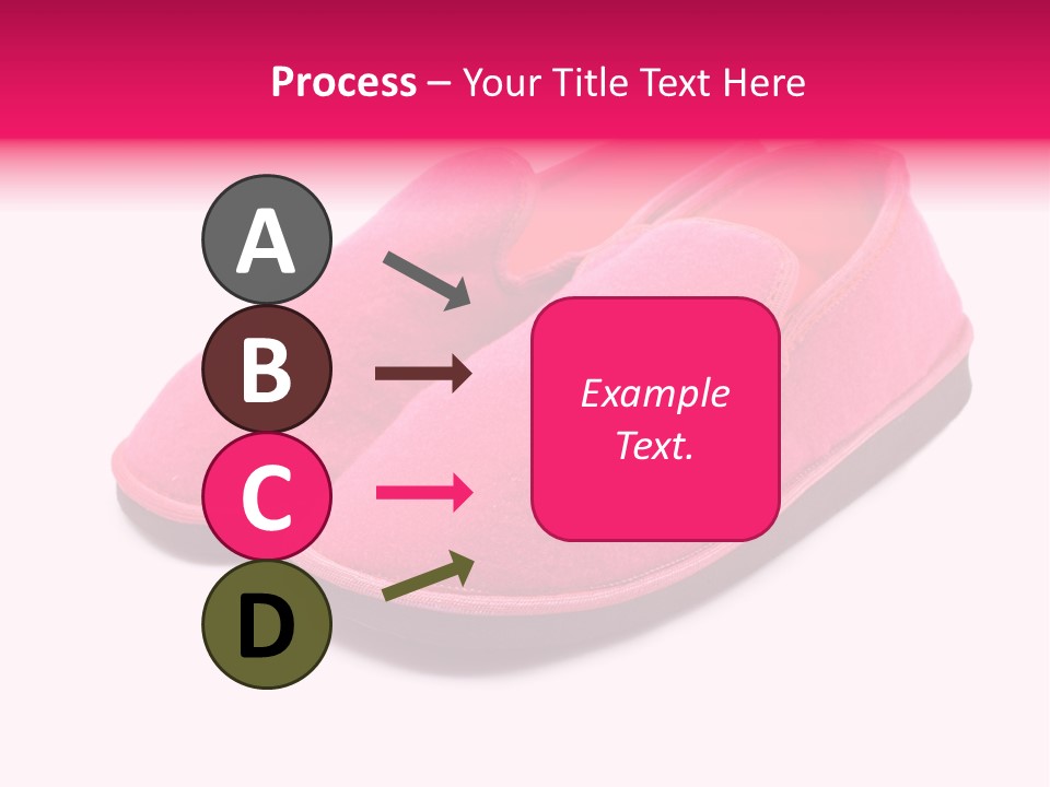 Lady Pink Slippers With Soft Shadow On White Background PowerPoint Template