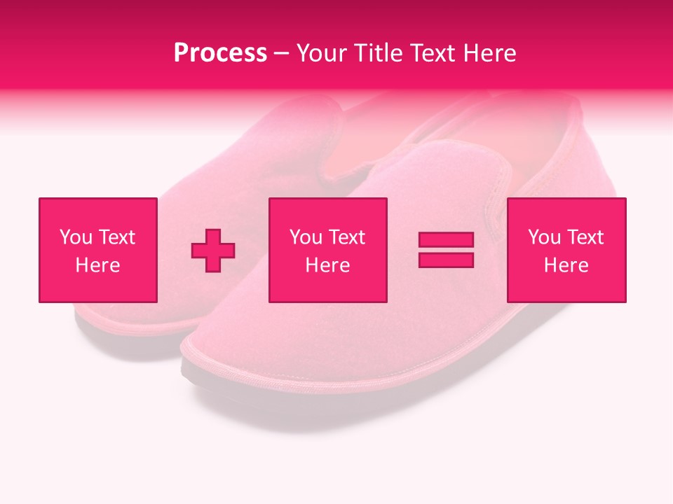 Lady Pink Slippers With Soft Shadow On White Background PowerPoint Template