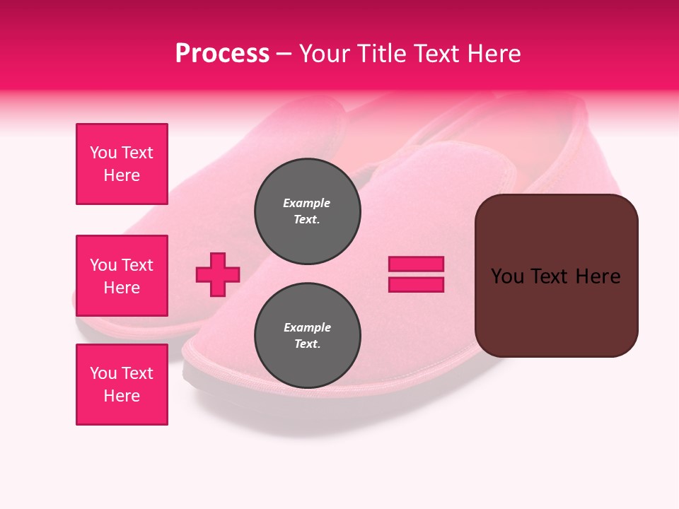 Lady Pink Slippers With Soft Shadow On White Background PowerPoint Template