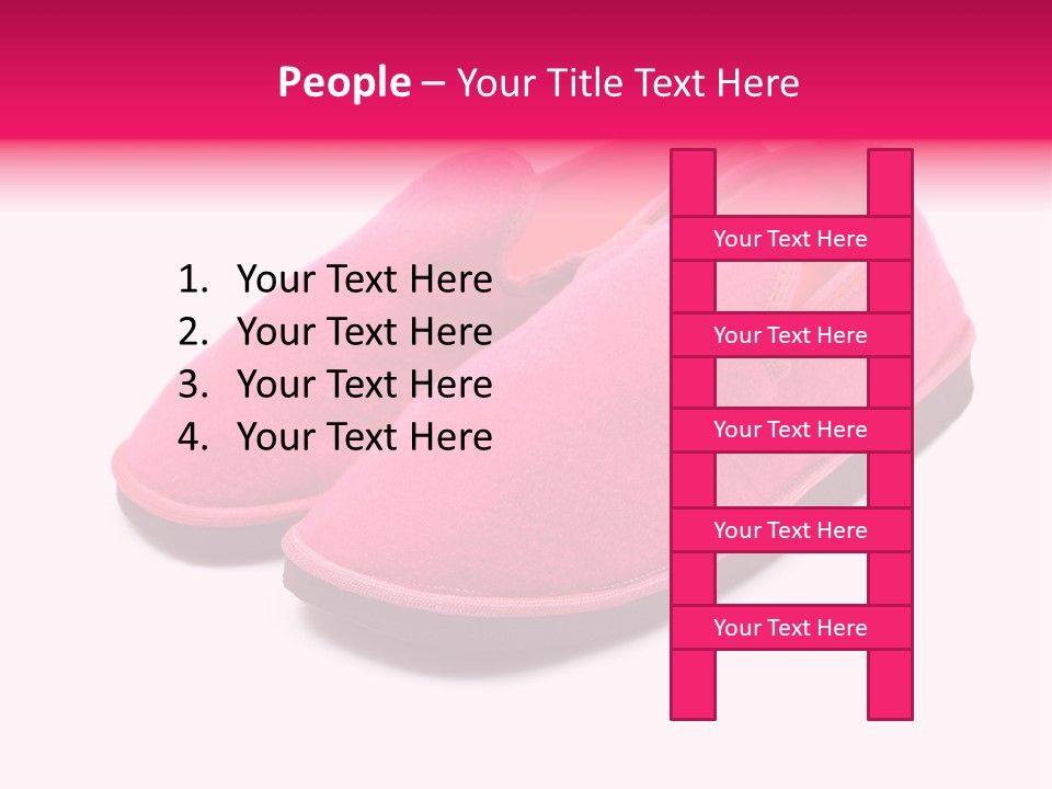 Lady Pink Slippers With Soft Shadow On White Background PowerPoint Template
