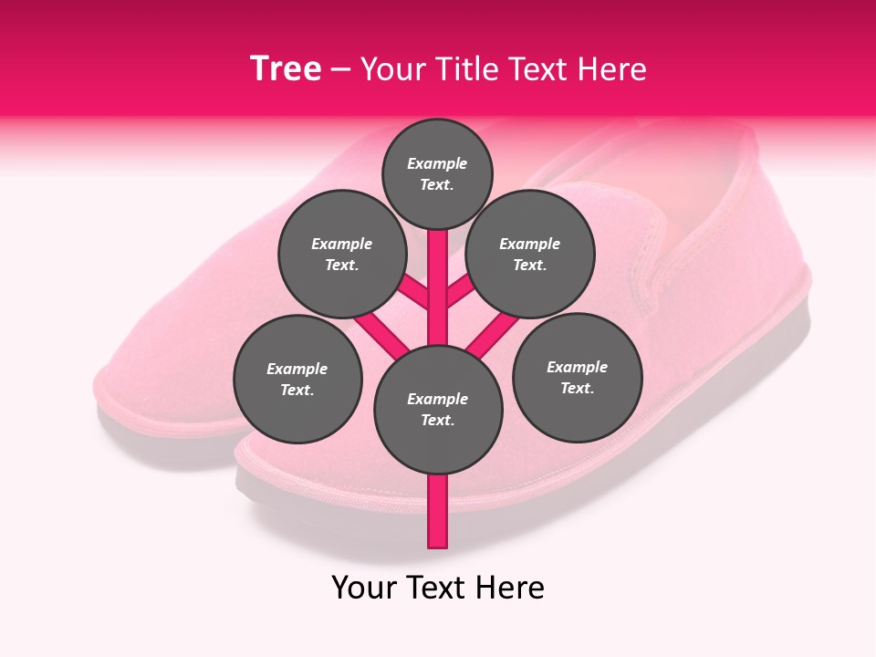 Lady Pink Slippers With Soft Shadow On White Background PowerPoint Template