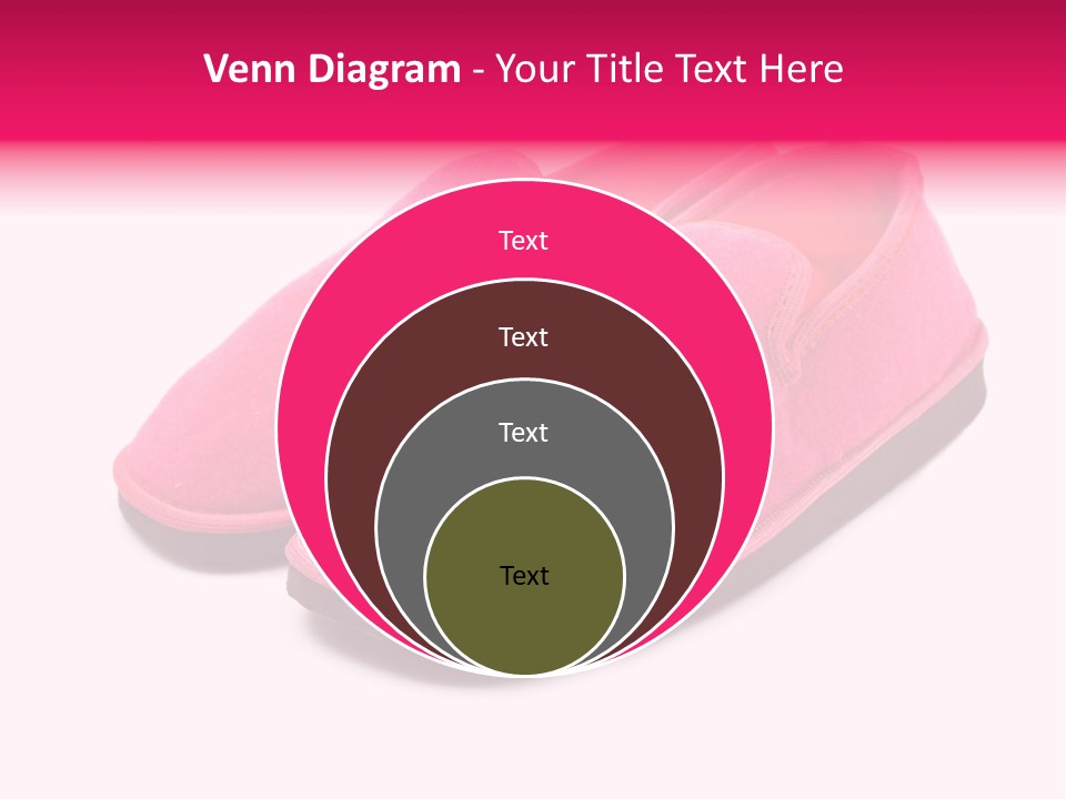 Lady Pink Slippers With Soft Shadow On White Background PowerPoint Template