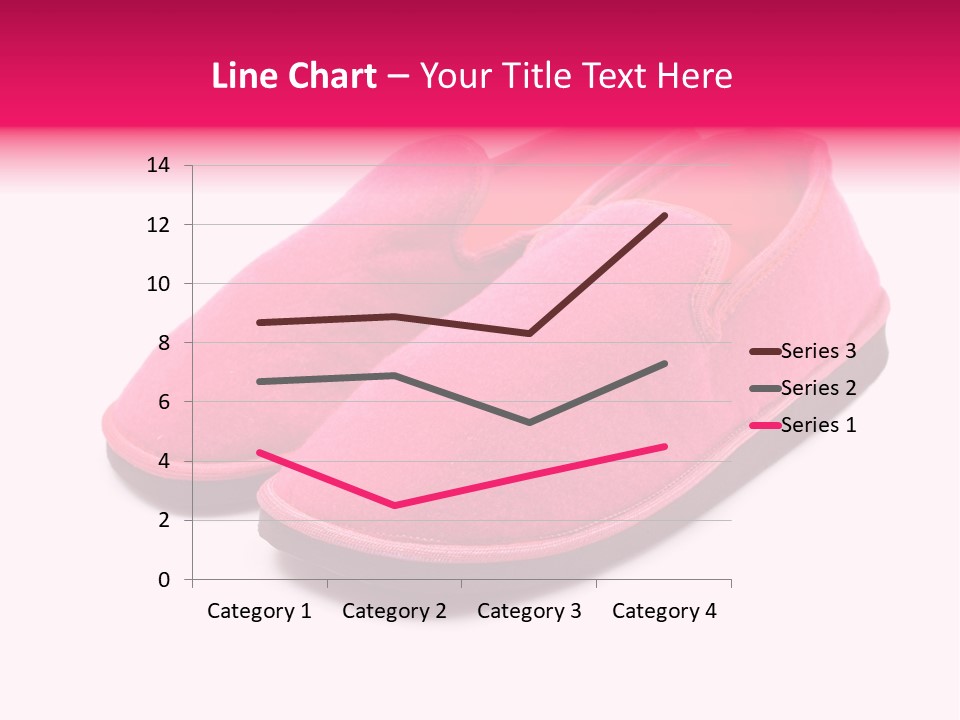 Lady Pink Slippers With Soft Shadow On White Background PowerPoint Template