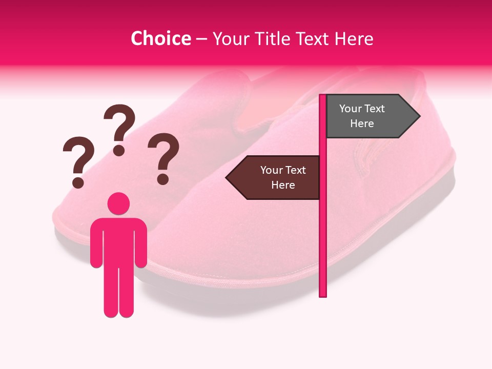 Lady Pink Slippers With Soft Shadow On White Background PowerPoint Template