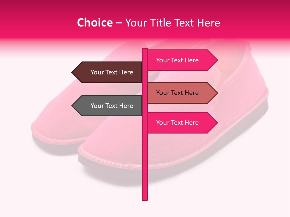 Lady Pink Slippers With Soft Shadow On White Background PowerPoint Template