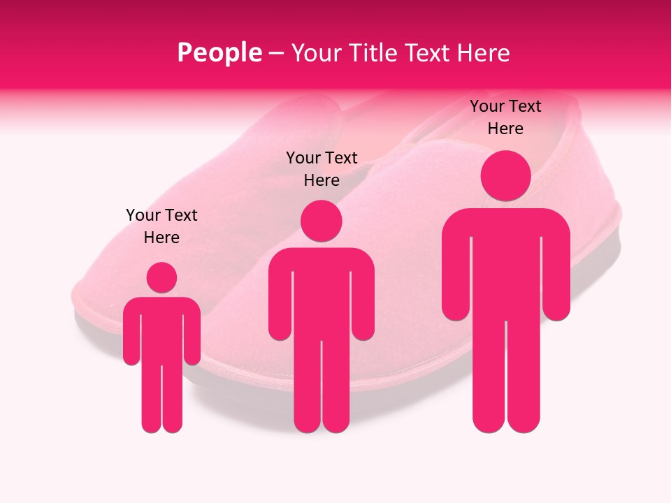 Lady Pink Slippers With Soft Shadow On White Background PowerPoint Template