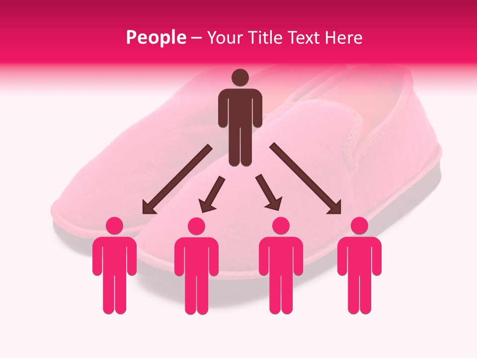 Lady Pink Slippers With Soft Shadow On White Background PowerPoint Template