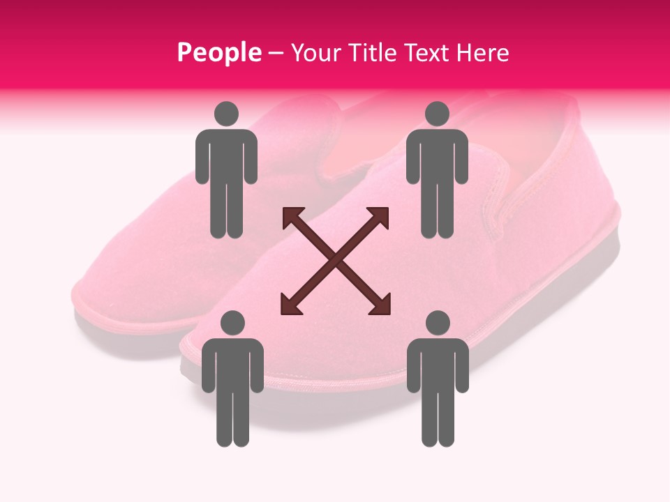 Lady Pink Slippers With Soft Shadow On White Background PowerPoint Template