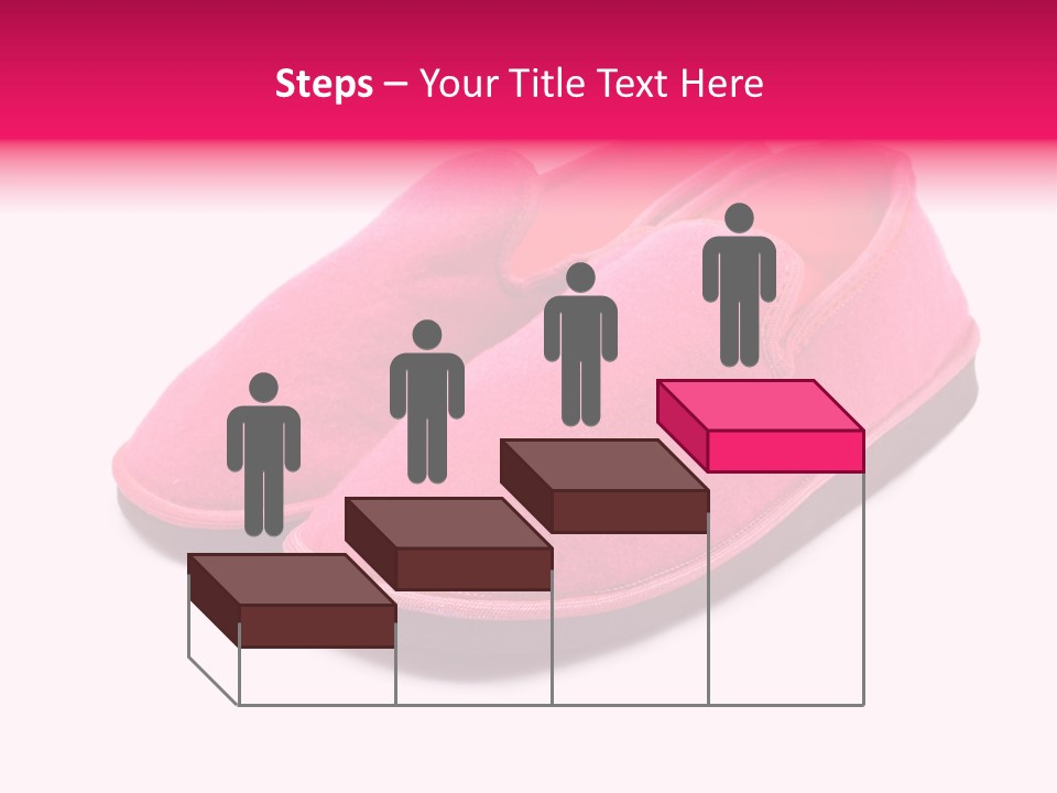 Lady Pink Slippers With Soft Shadow On White Background PowerPoint Template