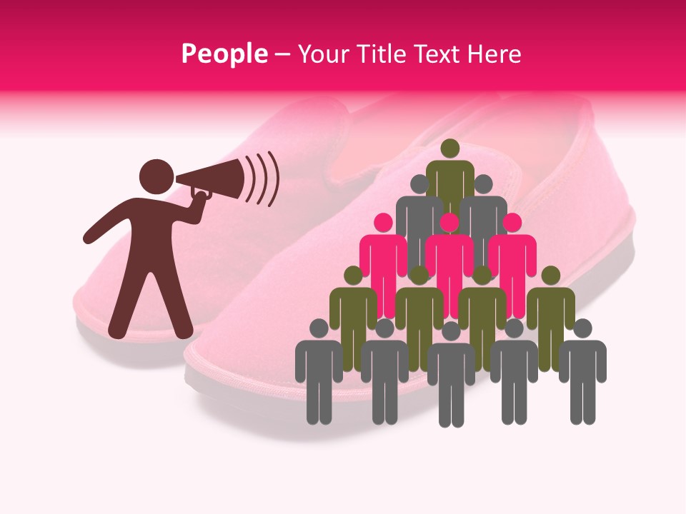 Lady Pink Slippers With Soft Shadow On White Background PowerPoint Template