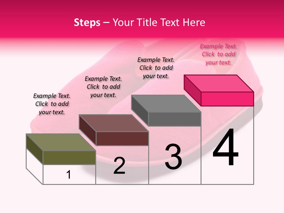 Lady Pink Slippers With Soft Shadow On White Background PowerPoint Template