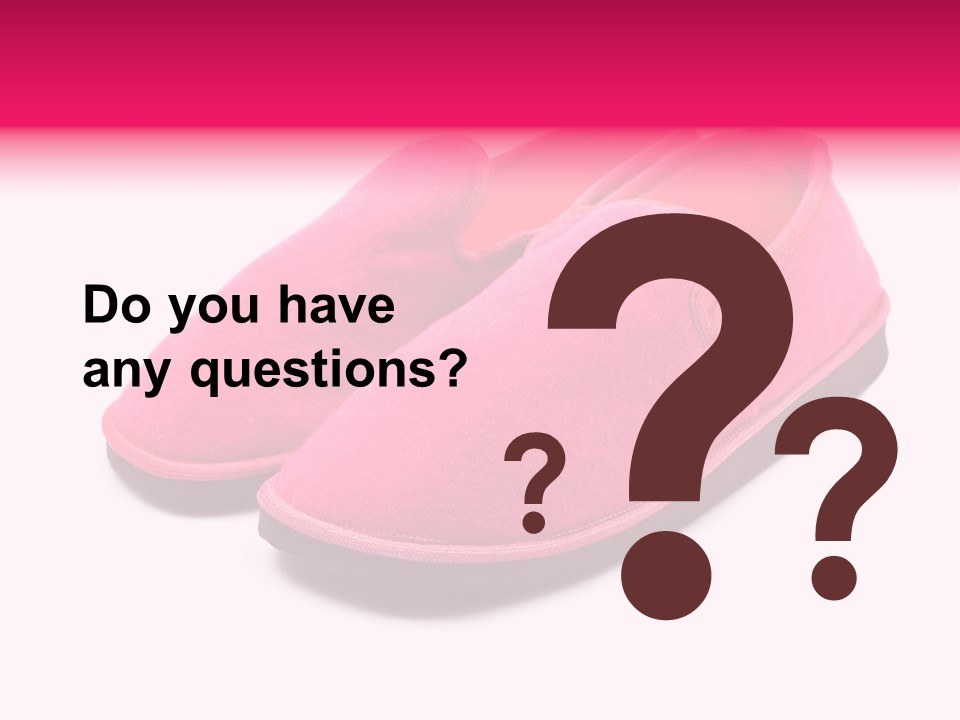 Lady Pink Slippers With Soft Shadow On White Background PowerPoint Template