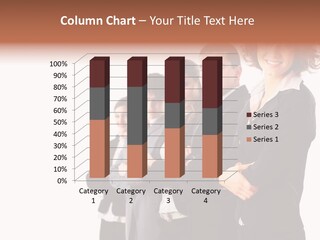 Leader And Her Team, Young Attractive Business People In A Row PowerPoint Template