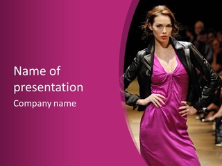 Female Model At Fashion Show PowerPoint Template