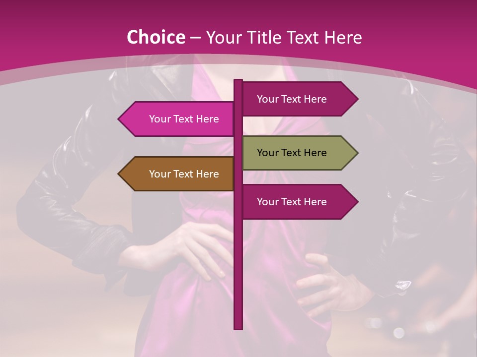 Female Model At Fashion Show PowerPoint Template