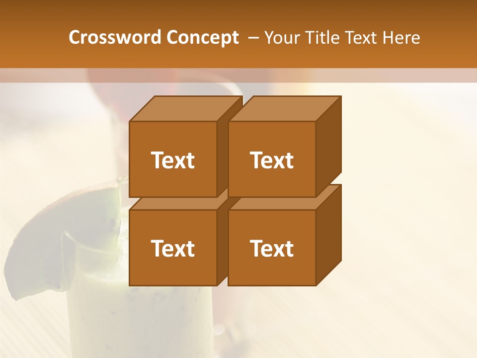 A Group Of Drinks Sitting On Top Of A Wooden Table PowerPoint Template