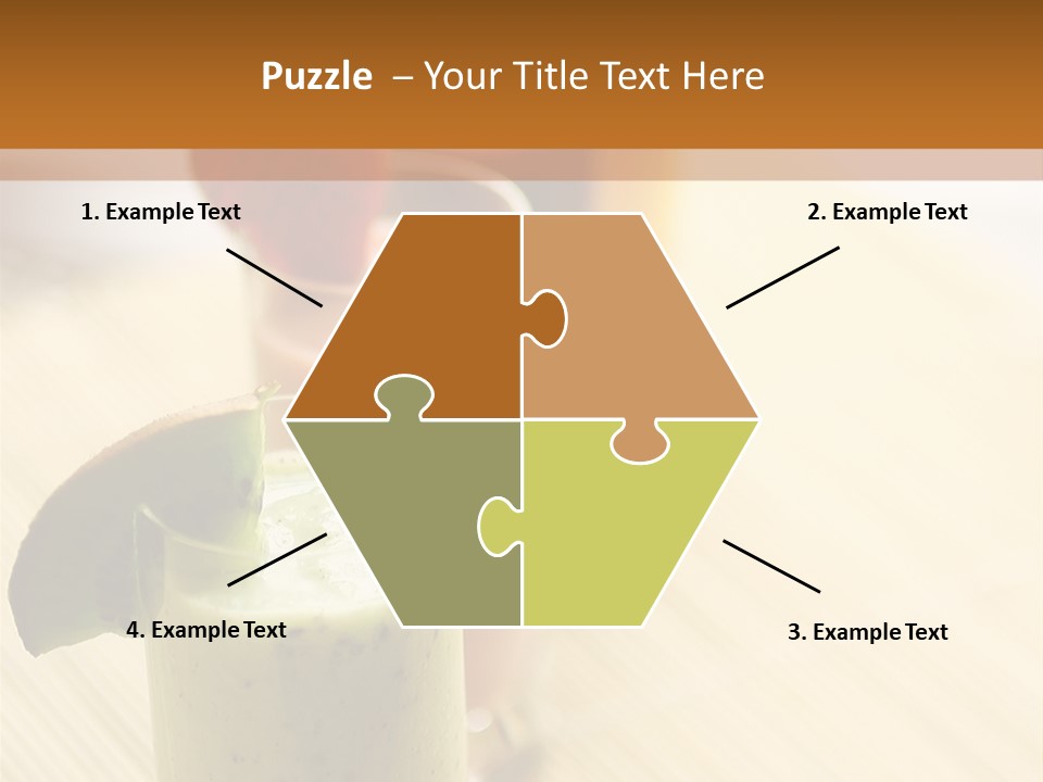 A Group Of Drinks Sitting On Top Of A Wooden Table PowerPoint Template
