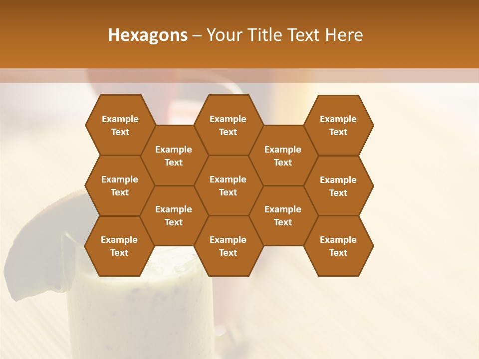 A Group Of Drinks Sitting On Top Of A Wooden Table PowerPoint Template