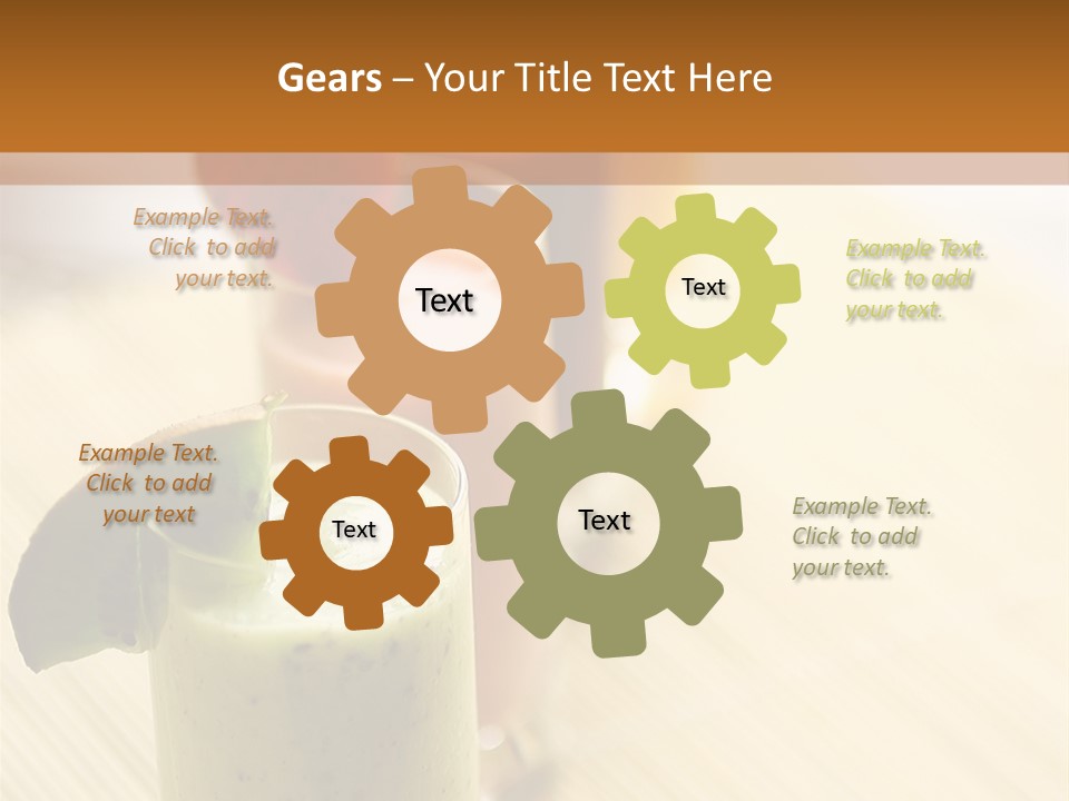 A Group Of Drinks Sitting On Top Of A Wooden Table PowerPoint Template