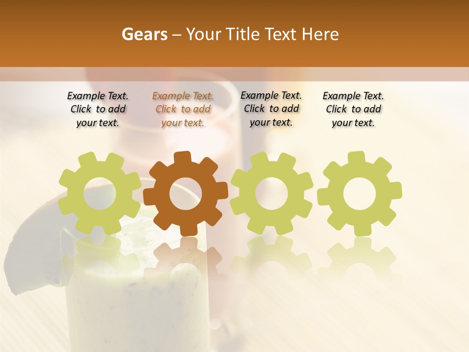 A Group Of Drinks Sitting On Top Of A Wooden Table PowerPoint Template