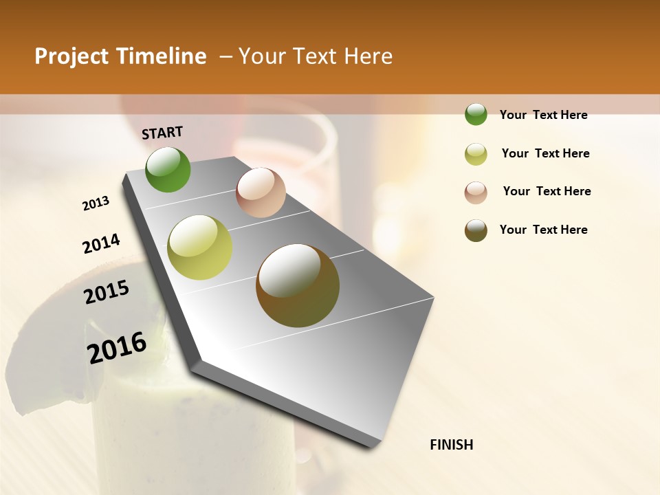 A Group Of Drinks Sitting On Top Of A Wooden Table PowerPoint Template