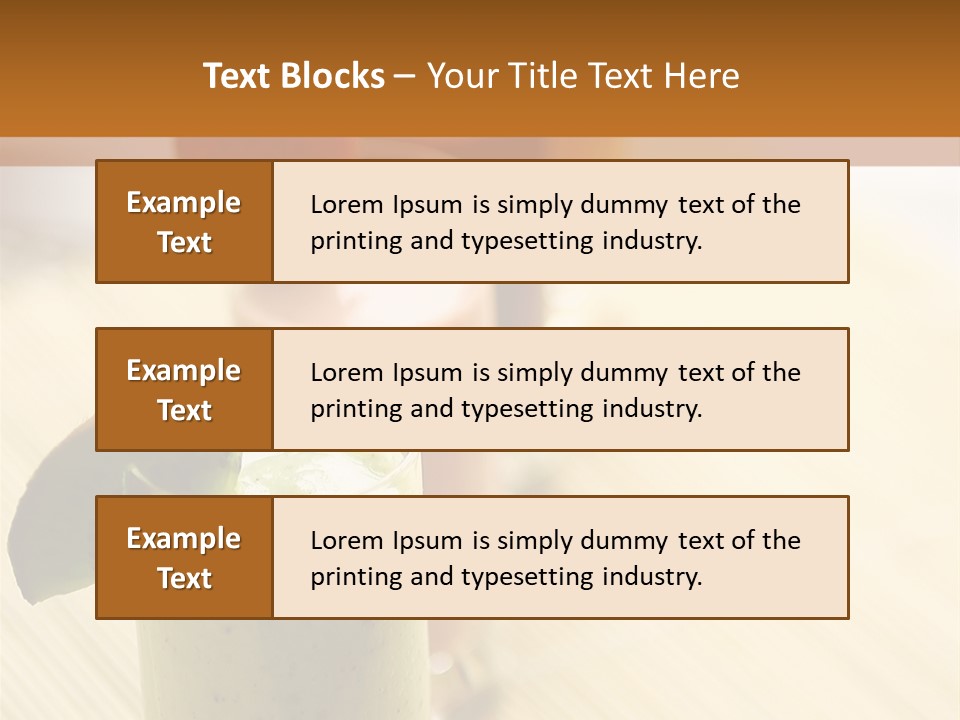 A Group Of Drinks Sitting On Top Of A Wooden Table PowerPoint Template
