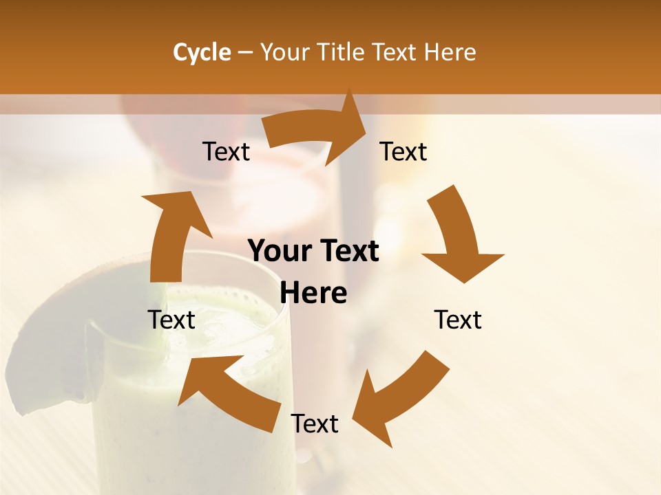 A Group Of Drinks Sitting On Top Of A Wooden Table PowerPoint Template