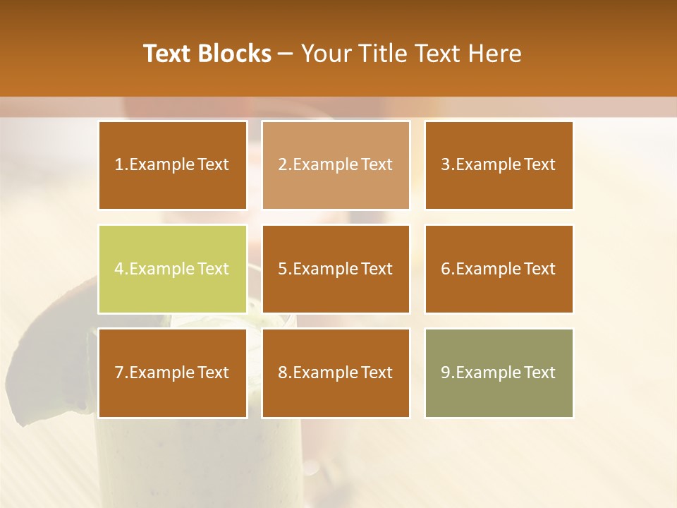 A Group Of Drinks Sitting On Top Of A Wooden Table PowerPoint Template
