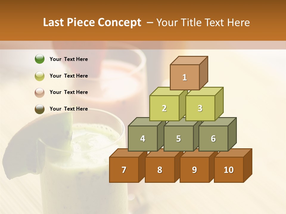 A Group Of Drinks Sitting On Top Of A Wooden Table PowerPoint Template