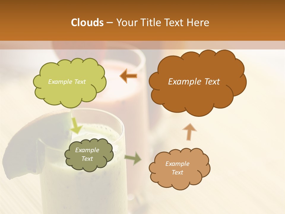 A Group Of Drinks Sitting On Top Of A Wooden Table PowerPoint Template