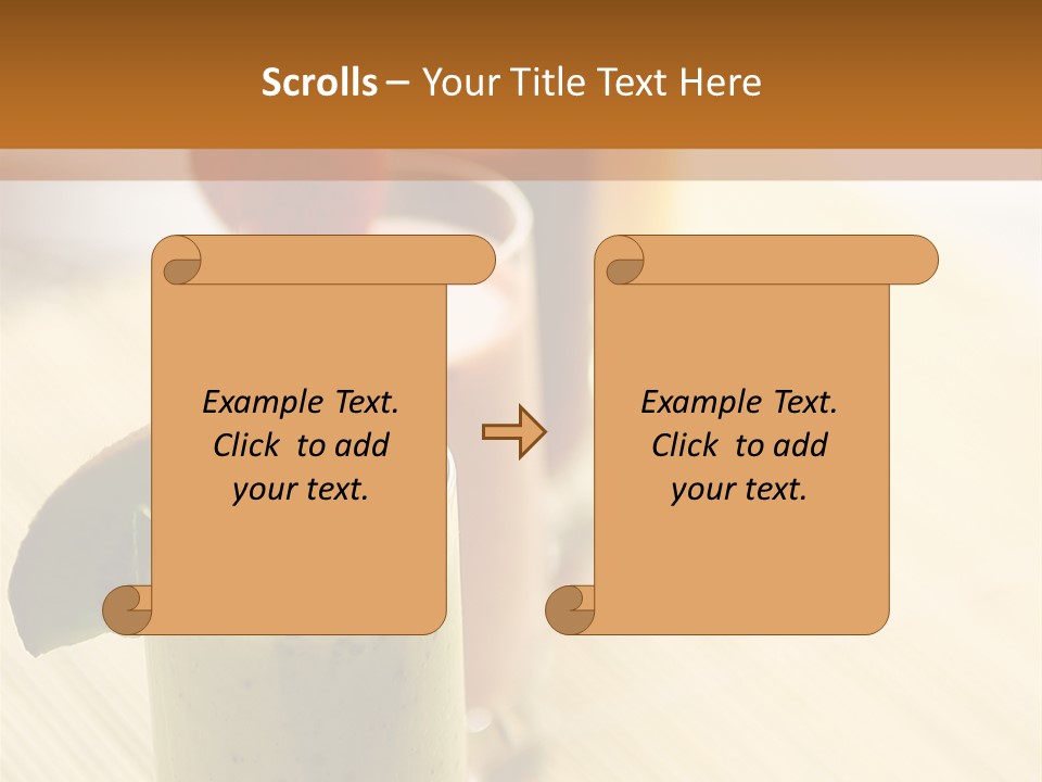 A Group Of Drinks Sitting On Top Of A Wooden Table PowerPoint Template