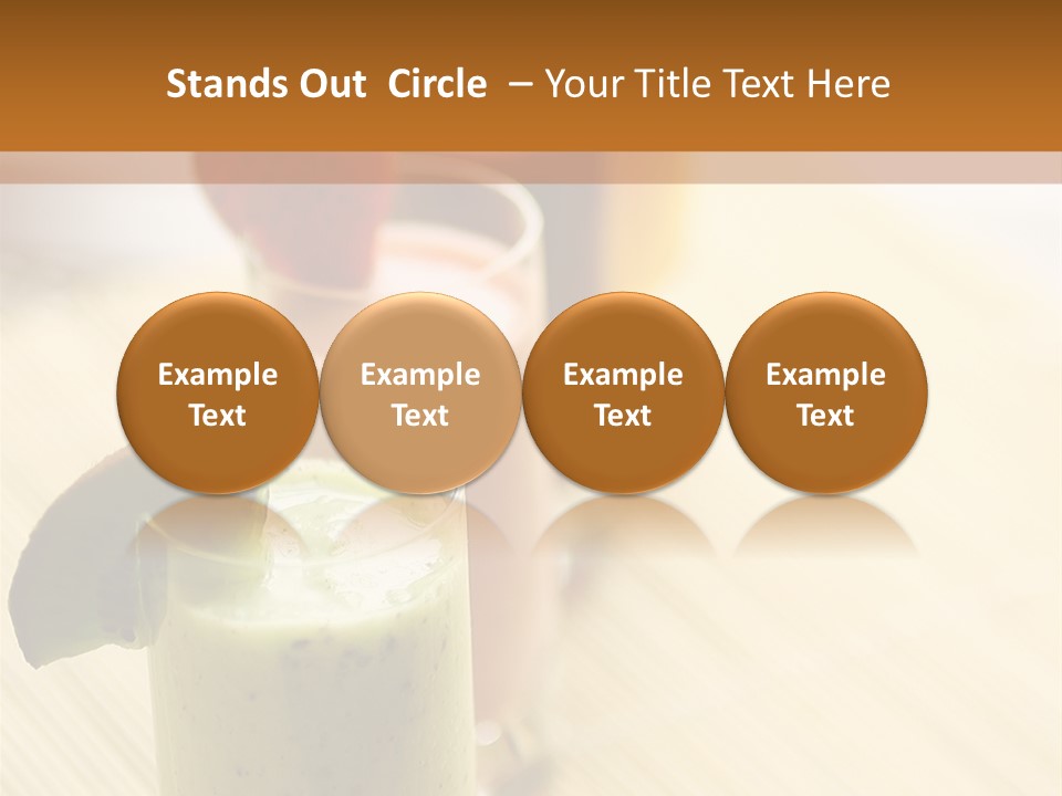 A Group Of Drinks Sitting On Top Of A Wooden Table PowerPoint Template