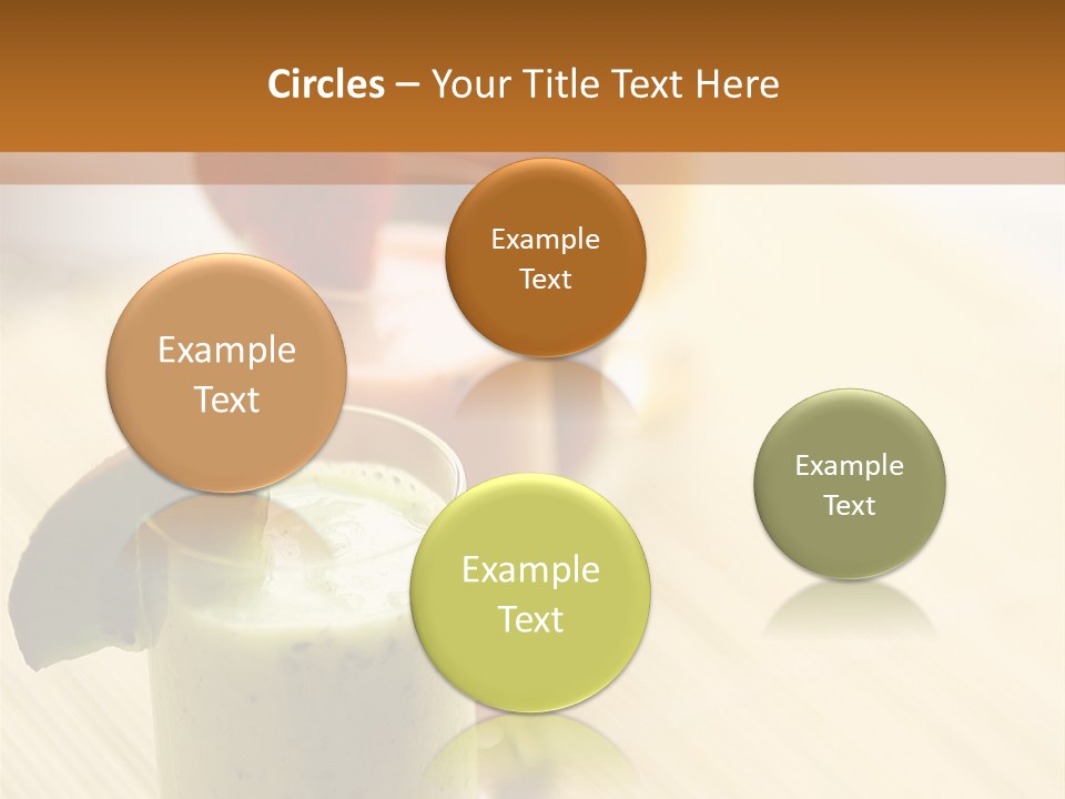 A Group Of Drinks Sitting On Top Of A Wooden Table PowerPoint Template