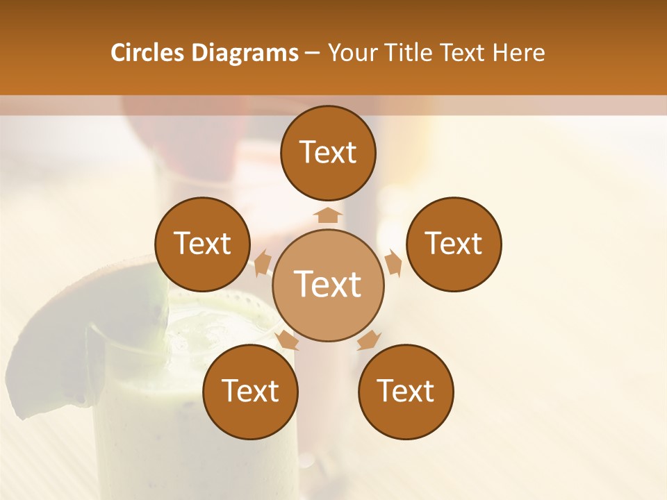 A Group Of Drinks Sitting On Top Of A Wooden Table PowerPoint Template