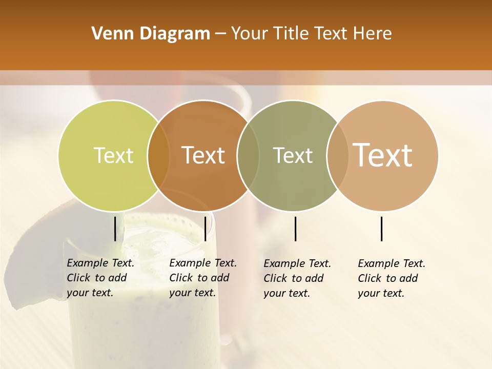 A Group Of Drinks Sitting On Top Of A Wooden Table PowerPoint Template