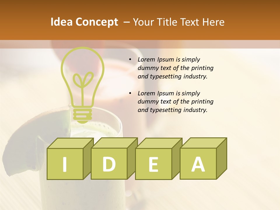 A Group Of Drinks Sitting On Top Of A Wooden Table PowerPoint Template