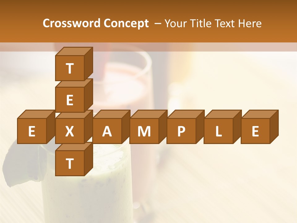 A Group Of Drinks Sitting On Top Of A Wooden Table PowerPoint Template