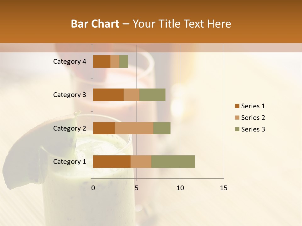 A Group Of Drinks Sitting On Top Of A Wooden Table PowerPoint Template